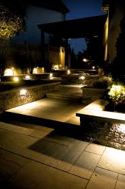 Warm ambient retaining wall uplighting assets